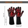 Anti-heat oven glove anti-fire fireplace glove Resistant up to 800C for protection against thermal risks anti-heat barbecue oven gloves 32cm Versaille