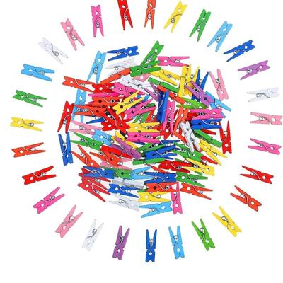 50Pcs/Set Heavy Duty Colored Wooden Colorful Picture Clothes Pins, Multi-Purpose Colorful Clothing Pins, Wood Clips for Arts
