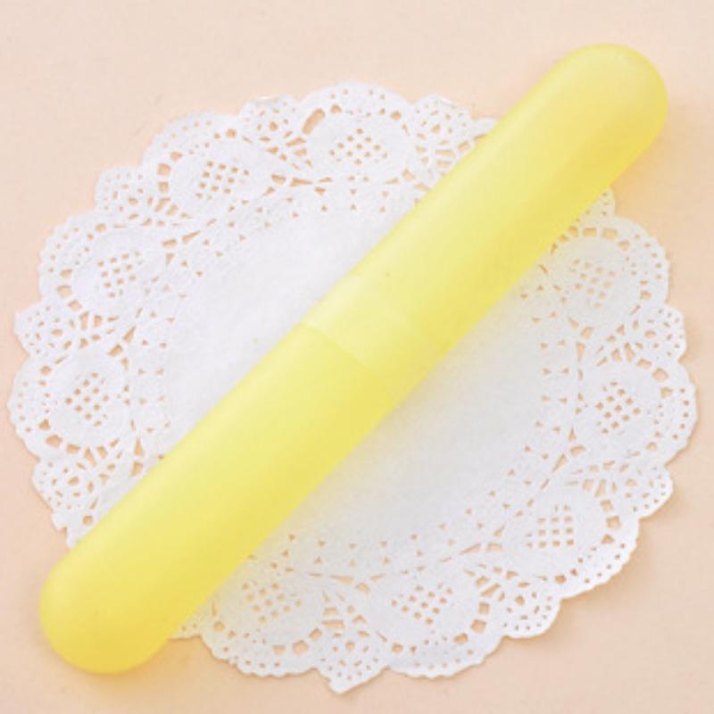 Travel Portable Toothbrush Case Seven-color Candy Color Transparent Toothbrush Bucket Wheat Straw Toothbrush Cup