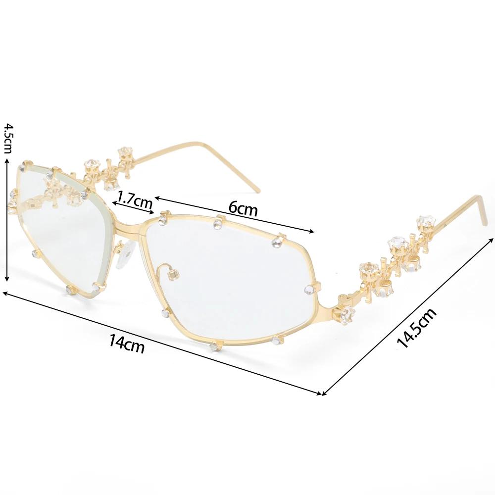 

Модні стразові окуляри Жіночі Чоловічі Великі Окуляри Котяче Око Металеві Великі Овальні Сонцезахисні Окуляри Вінтажні Блискучі Вечірні Окуляри