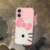 Bier Hello Kitty Is Suitable for Apple 16 Mobile Phone Case 16PROMAX Cat Ear Mobile Phone Case 13 14 15 Soft Case 12p.