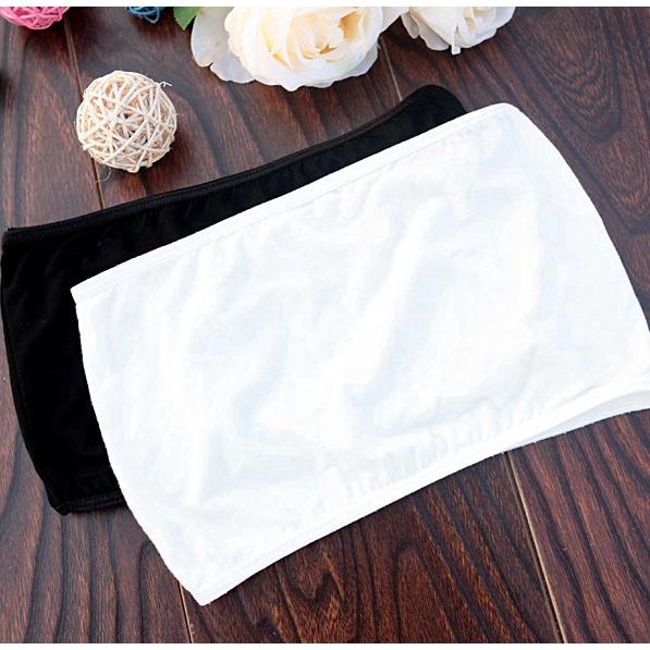 Léto Ženy Bavlna Sexy tubusové topy Bez ramínek Bandeau Spodní prádlo Bez rukávů Zavinovačka Hrudník Bílá Černá pro dívku