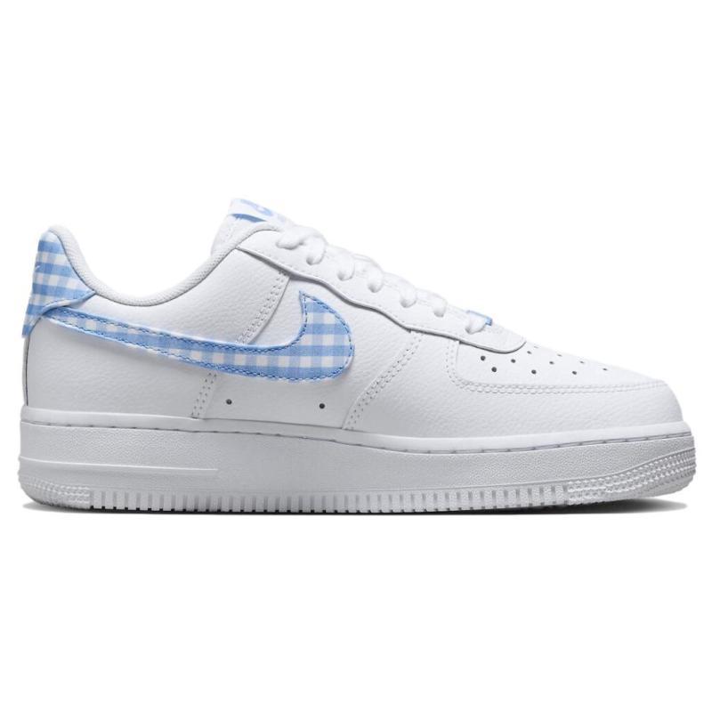Nike Air Force 1 Low '07 Essential White University Blue Gingham Women's Sneakers DZ2784-100