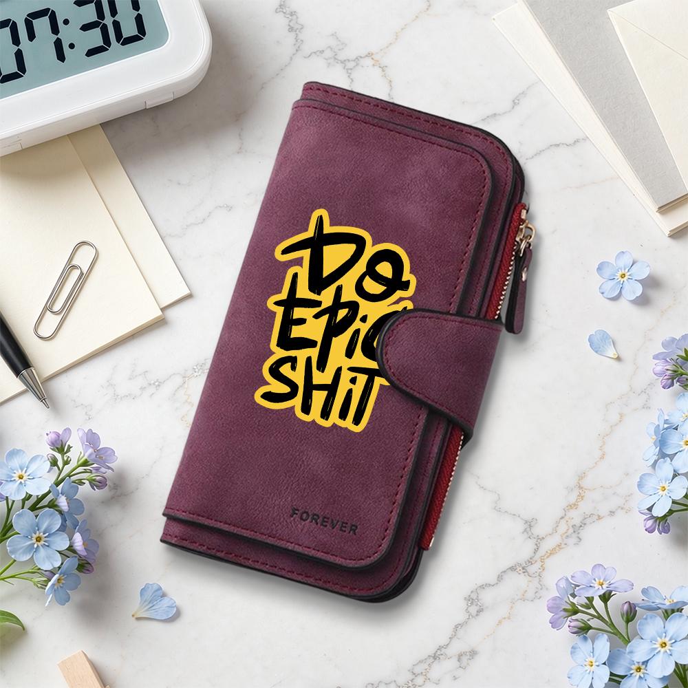 Stylish Print Long Wallet Durable Daily Use Slim Card Holder Trendy Casual Purses