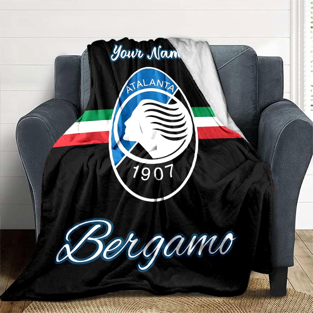 1pc Atalanta Bergame Blanket with Custom Name, Gift, for Men and Women, Soft Blanket, Good for Sofa Bed Couch Travel, Lightweight Flannel Blanket