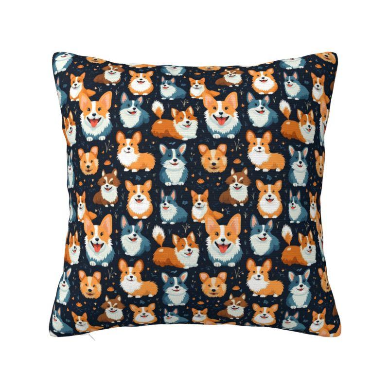 Cute Pet Dog Corgi Throw Pillow Case Cm Decor Home Cushion Cover Soft Polyester Pillowcase Doublesided Printing