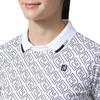 FootJoy FJ Outline Print Short Sleeve Skipper Polo Shirt, White, Women's, Medium, FJW-S24-S04, 81926-M