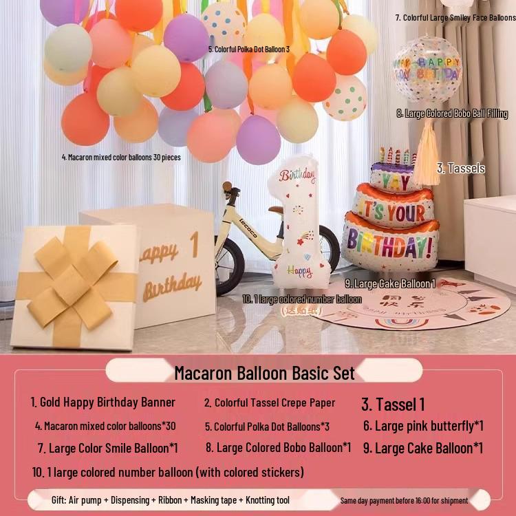One-Year-Old Birthday Party Balloon and Photo Background Decor