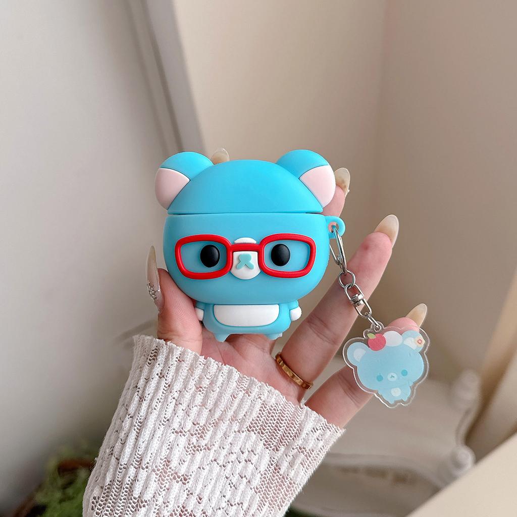Blue Easy Bear for Apple AirPods Pro1 protective case 1 noise reduction version 1st generation 3rd generation Bluetooth headset cover