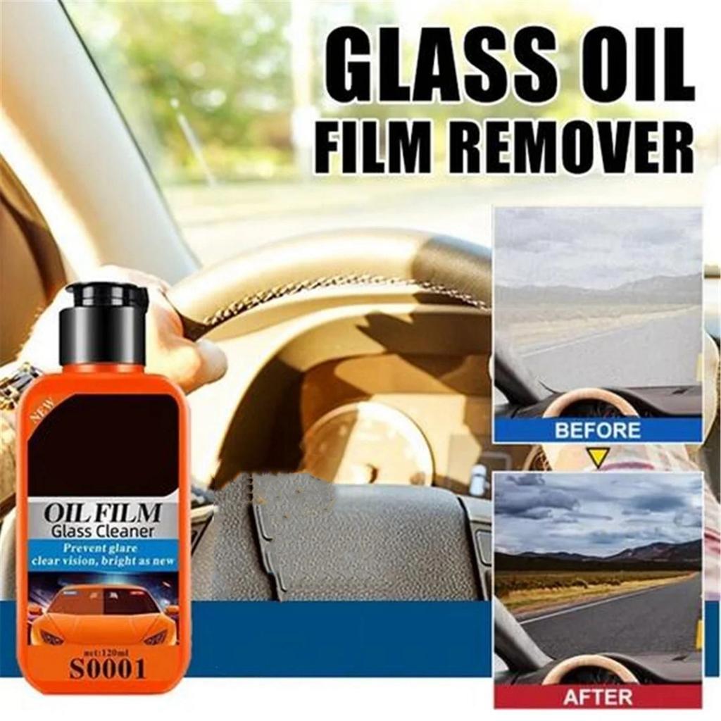 Car Glass Oil Film Cleaner, Car Glass Cleaner, Solves Water Stains, Bird Droppings, Coatings, Etc., Making The Glass Clear (120ml)