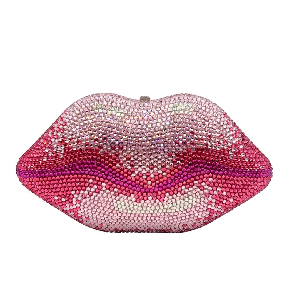 

Classical Bridal wedding party purses women evening party sexy hot lip diamonds full crystal clutches purses