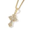 No Change Bling Hip Hop Jewelry Vintage Punch Cross Pendant Necklace Inlaid Brass Zircon Charms with Cuban Link Chain Necklace