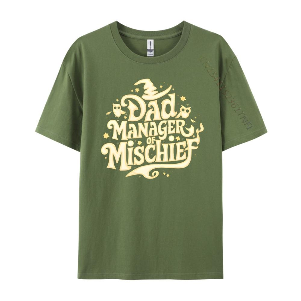 Funny Men Magical Dad Manager Of Mischief Oversized T Shirt Meme Tshirt St Patricks Day Graphic Camiseta