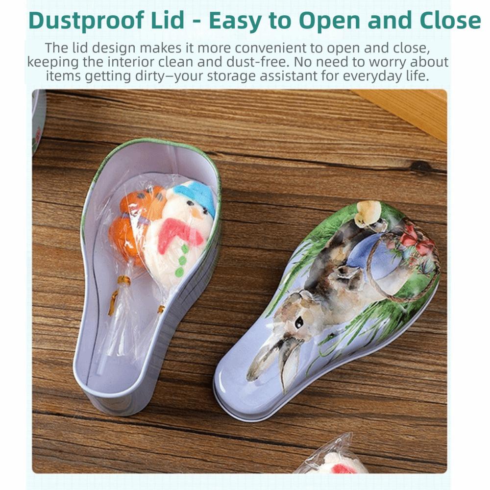 Cartoon Easter Egg Tinplate Case Vintage Easter Egg Tin Box Tinplate Cookie Box  Easter Accessories