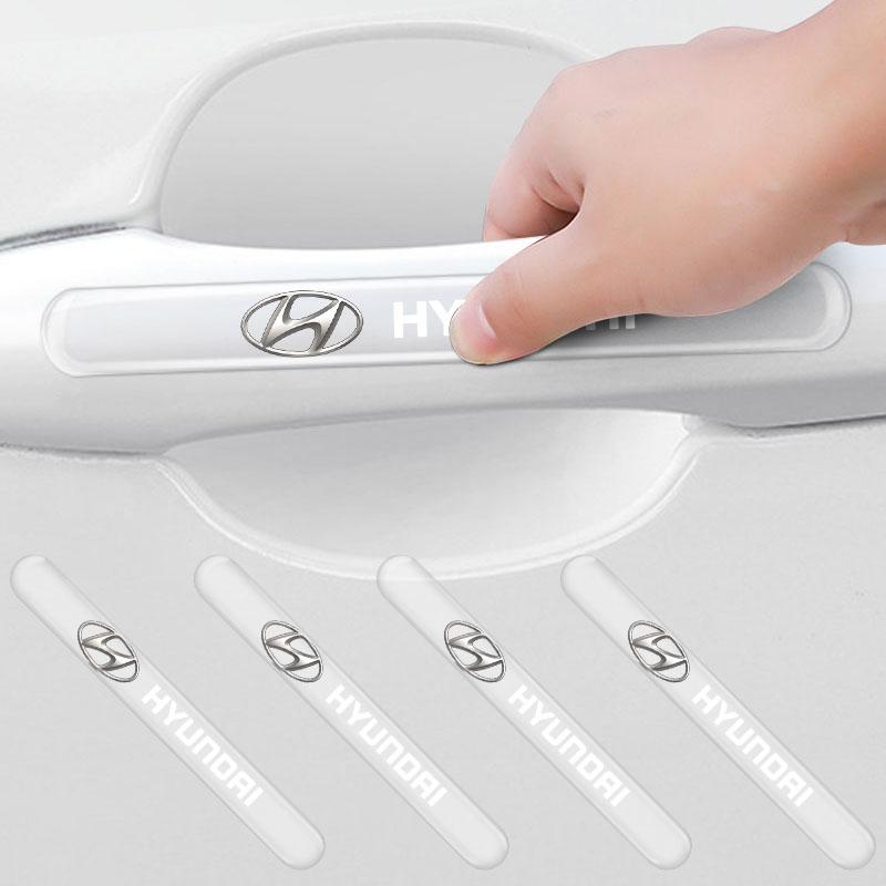 4Pcs Car Door Handle Protector Sticker Auto Styling For Hyundai Genesis I10 I20 I30 I40 IX20 IX35 IX25 Accent Azera Elantra