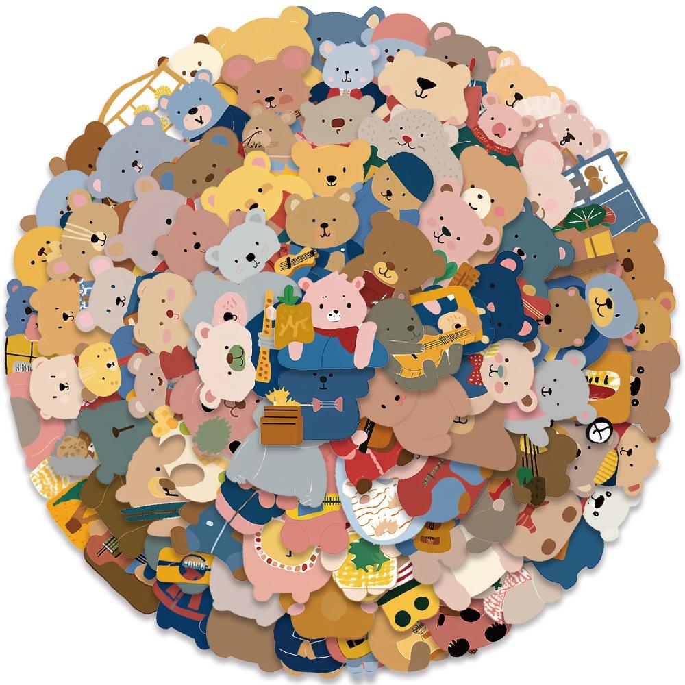 100 Adorable Cartoon Teddy Bear Stickers Decorate Your Suitcase Notebook And More!