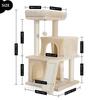 Modern Cat Tree Cat Tower Tea Table, Comfortable Apartment, Top Grade Bass And Swing Ball Beige, Tea Table Furniture