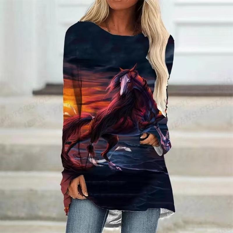 Women's T shirt Tee Christmas Snowflake Print Sparkly Painting Long Sleeve Home Weekend Basic V Neck Regular Painting