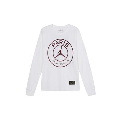 Air Jordan Paris Saint-Germain Printing Logo Long Sleeves White Men's CK9782-100