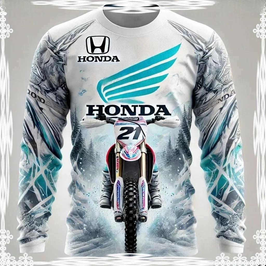 BWG5  Honda 2026 Summer New Off-Road Motorcycle Riding T-Shirt Breathable Sportswear Men and Women Riding Clothes