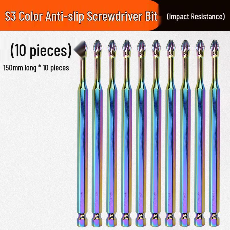 Industrial Grade S3 Non-slip Shockproof Magnetic Phillips Bit Screwdriver for Electric & Air Drills