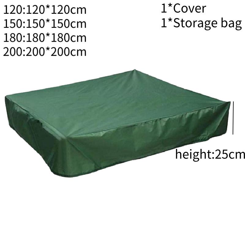 

Крышка для песочницы квадратная водонепроницаемая крышка для песочницы с сумками для хранения зеленый серый черный 150cm/59.06in зелёный