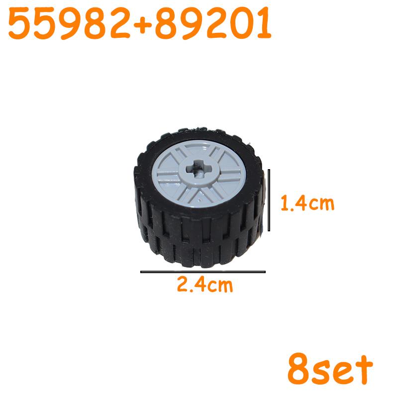 Technical Tire Wheel Car Truck Wheels Hub Block Bricks MOC Motorcycle Tyre Rim Brick Playset 56145 44309 86652 32019 15038 23798