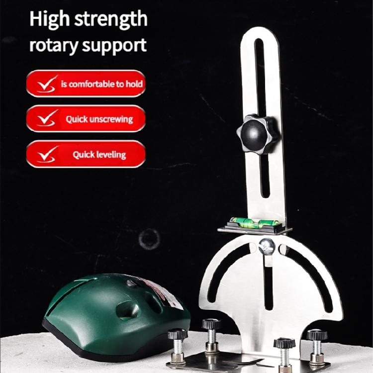 Tool Less Wall Mounting Bracket Holder For Level Featuring 360 Degree Rotation Stainless Steel Frame And Antislip Clamps