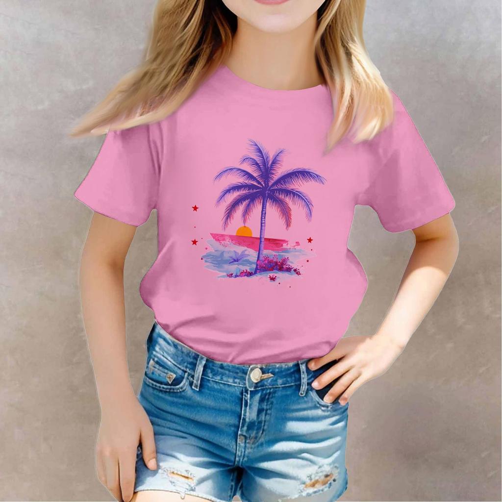 Kleinkind Mädchen Jungen T-Shirts Kinder Top Jungen und Mädchen Bedrucktes Kurzarm T-Shirt