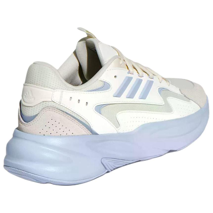Adidas Ozwave Pu Fabric Synthetic Leather Comfortable Versatile Low-Top Dad Shoes Unisex Sneakers White Blue KH7956