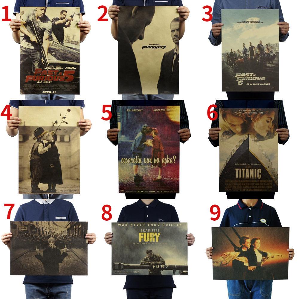 Póster de Película Clásica Nostálgico Titanic Fast and Furious Decoración de Pared para Bar Cafetería Pintura