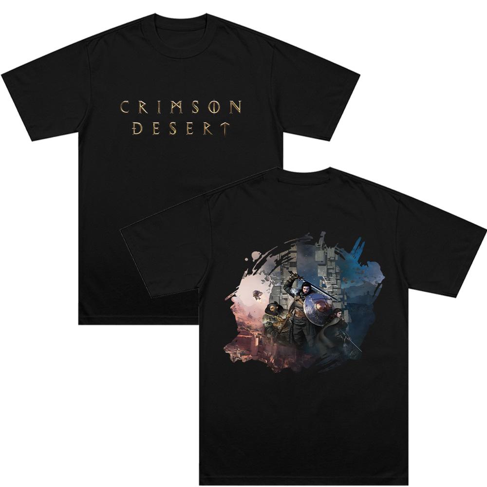 New Fun Game Heavy Cotton T-shirts Crimson Desert Graphic Clothing Summer Casual Tops Fashion Unisex Versatile T Shirt
