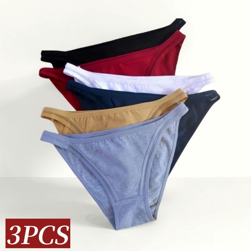 3Pcs/Set Cotton Panties Women Low Rise Briefs Female Underpants Sexy Lingerie Comfy Brazilian Panties Breathable Underwear M-XL