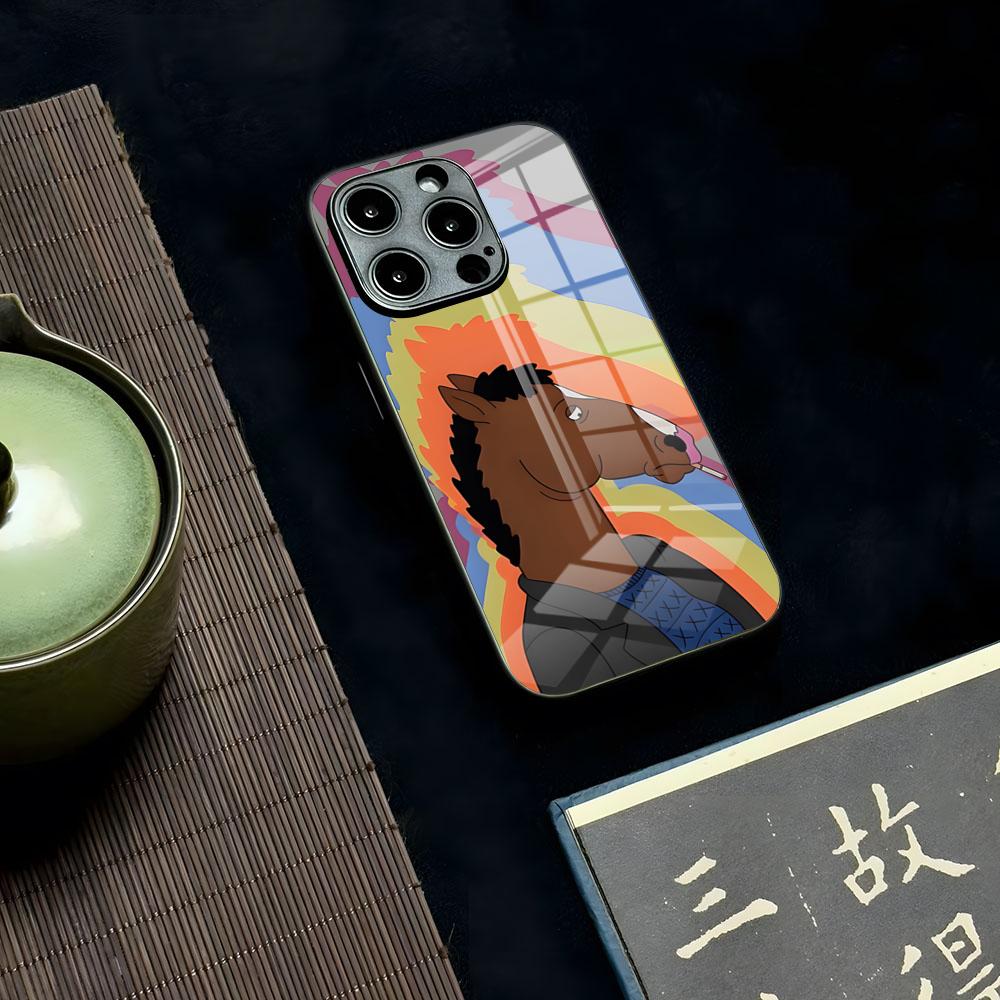 Cartoon B-boJack Horsemans Phone Case For Iphone 16 15 13 12 14 11 Pro Max Mini X Xr Xs 8 7 Puls 6 Glass Transparent Luxury Coqu