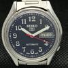 USED VINTAGE SEIKO 5 AUTOMATIC 6309A JAPAN MENS D/D BLACK WATCH 596-a312771-2 SKU596-a312771
