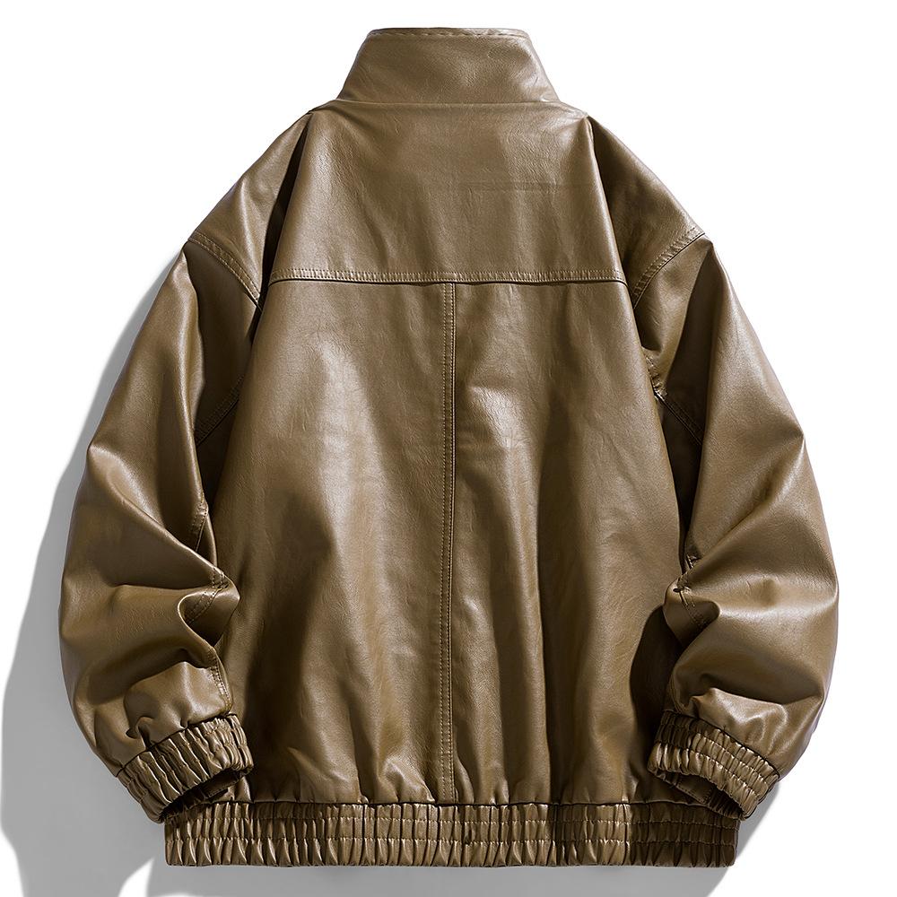 Men's Jacket New Work Jacket Men's Handsome Men's Spring and Autumn Casual Leather Jacket Top