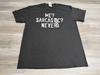 Vintage Y2K Funny Slogan T-Shirt Me? Sarcastic? Never Size L Black Graphic Tee Unisex T-Shirt