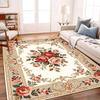 Retro Orientalische Rose Blume Teppich Weich, Rutschfest, Waschbarer Teppich Wohnzimmer Schlafzimmer Arbeitszimmer Klassische Landhaus Heimdekoration