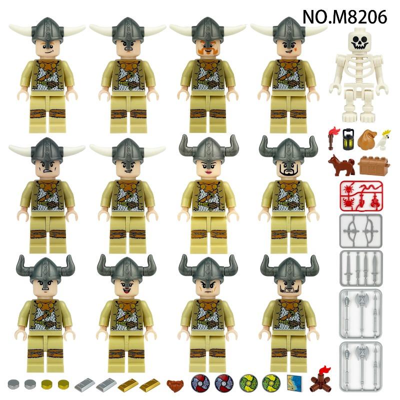 Sea monster warrior doll M8230 children assembled small toy animal shield weapons