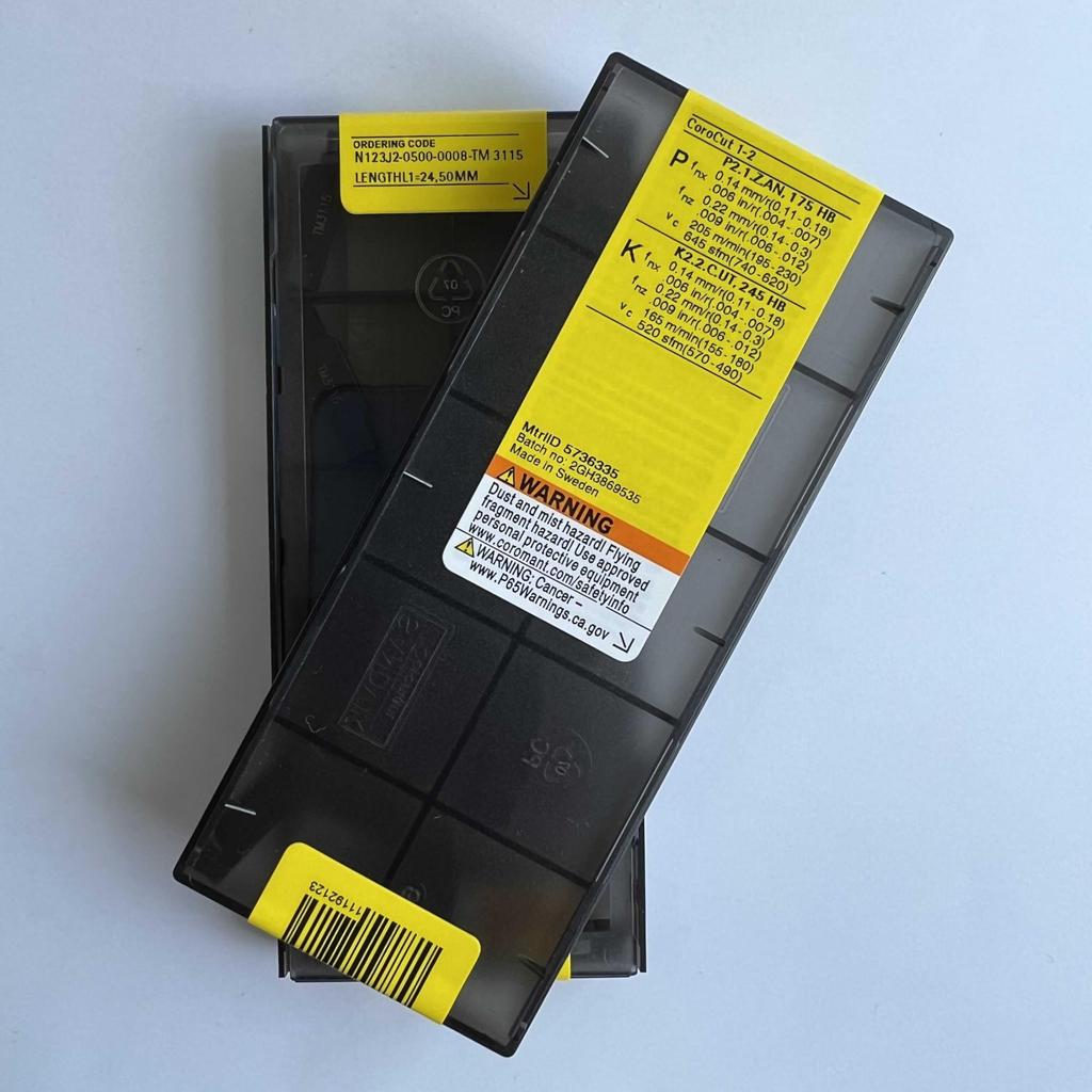 Original Sandvik / N123J2-0500-0008-TM 3115  / CNC Lathe Carbide Blade 10 Pcs