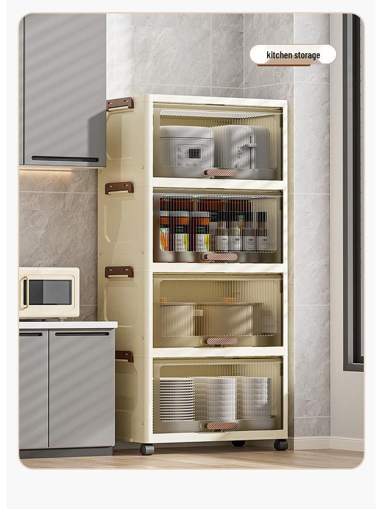 Stackable Flip-Top Clothes Cabinet with Wheels - Large Folding Storage Box with No Assembly Required