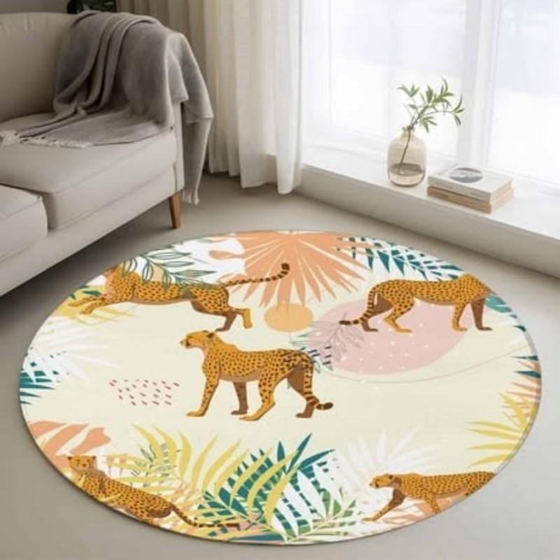 Cute Cartoon Insect Pattern Round Rug Stylish Unique Home Decor Living Room Carpet Fashion Fresh Bedroom Bedside Floor Mat