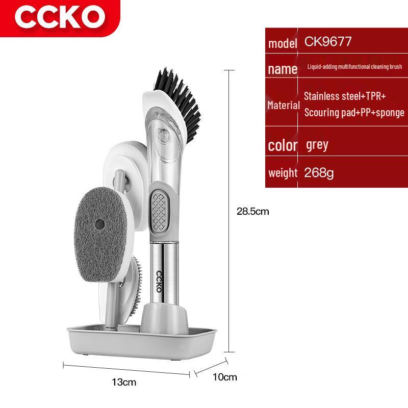 CCKO Multi-functional Liquid Dispensing Kitchen Cleaning Brush