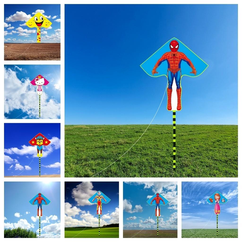 Triangular Cartoon Kite With Curved Edge For Children In Parks And Markets