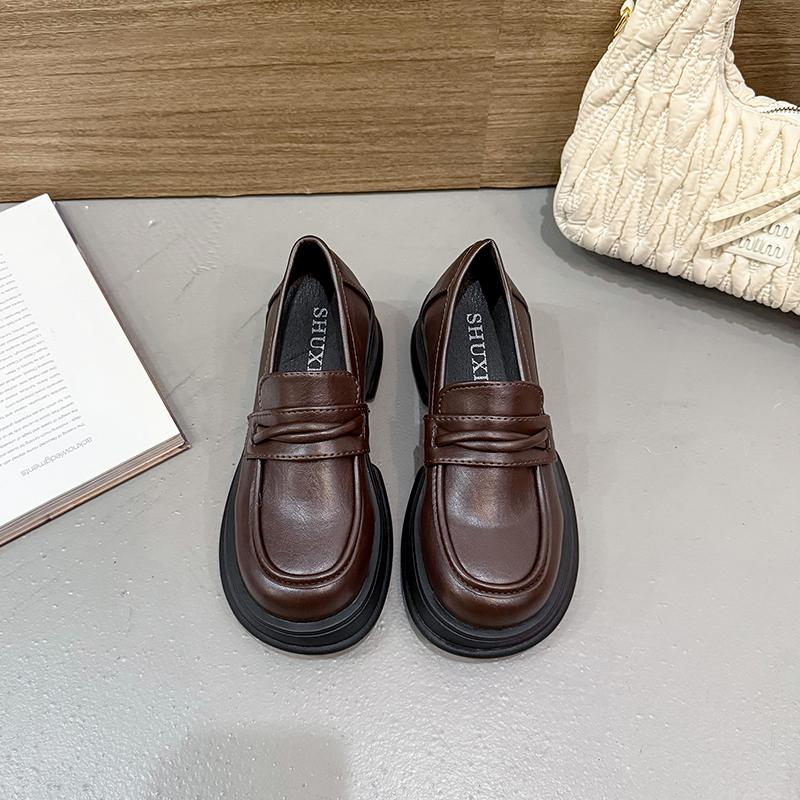 Retro Style Women Mary Jane Shoes Fashion Shallow Slip On Pumps Ladies Outdoor Thick Bottom Dress Shoes