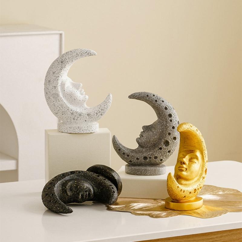 Resin Moon Statue Moon Goddess Sculptures Collectible Figurines Decorative Objects Table Ornament Office Home Decors