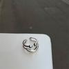 Nouvelle Bague Couleur Argent Forme Sourire pour Femmes Filles Y2K Bagues en Acier Inoxydable Bague à Ouverture Réglable Bijoux de Mode Cadeaux d'Amis