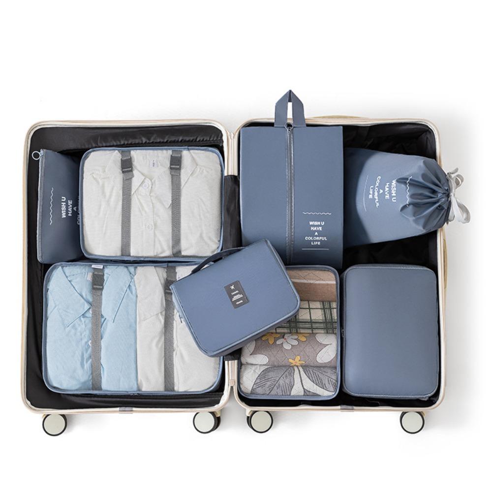 8Pcs Foldable Travel Organizer Set Large Capacity Luggage Storage Bags Portable Wardrobe  Underwear