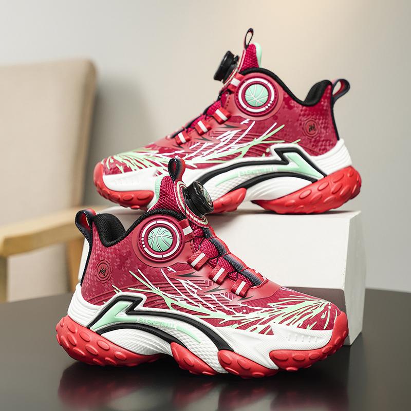 Children Basketball Shoes Boy Sneaker New Design Platform Non-slip Sports Tennis Sneaker School Kids Running Shoes