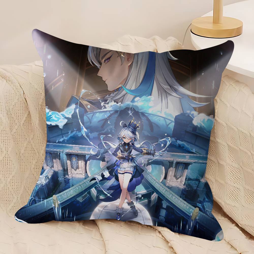 Neuvillette Genshin Impact Kissenbezug Abnehmbarer Waschbarer Kissenbezug – Ganzjahresweiches Leinen